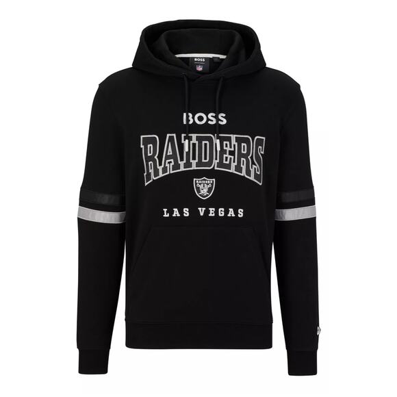 BOSS X NFL Sport Las Vegas Raiders Cotton Terry Hoodie Sweatshirt Black Size XL